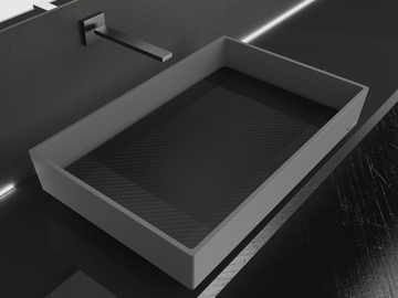 CARBON TECH - Rectangular countertop washbasin by Glass Design - view 2